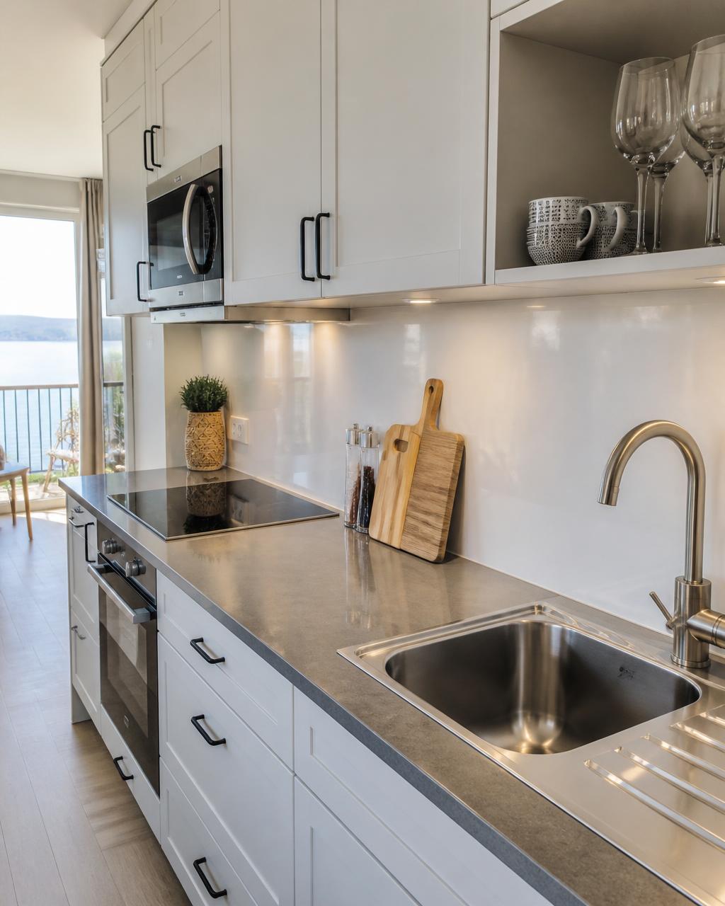 Gereinigte Küche einer Ferienwohnung an der Ostsee